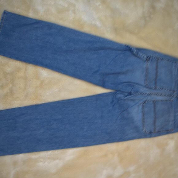 ASKK NY Carpenter Jeans Womens Size 26 Highrise Straight Leg Blue Cargo Pants - Picture 9 of 16